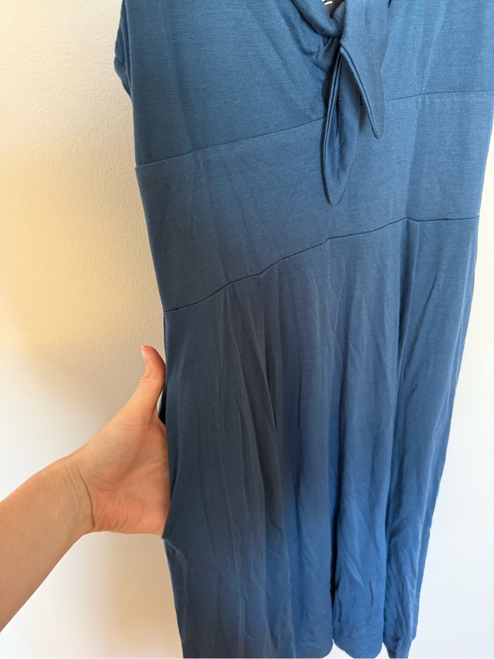 Lulu's Navy Tie-Front Midi Sundress - Picture 2 of 4
